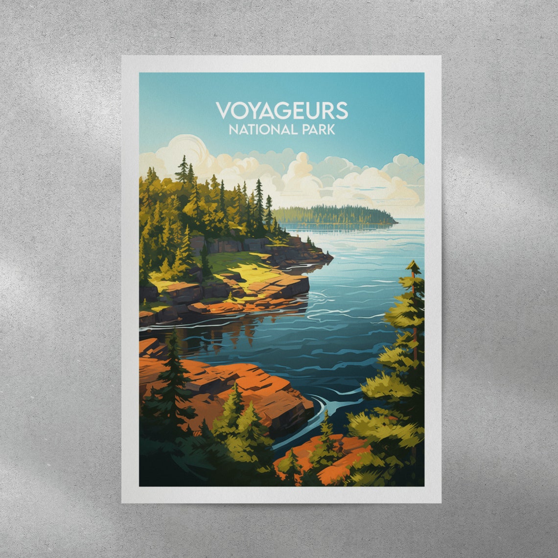 Voyageurs National Park Minnesota Rocky Shoreline Lake Poster - Image 4