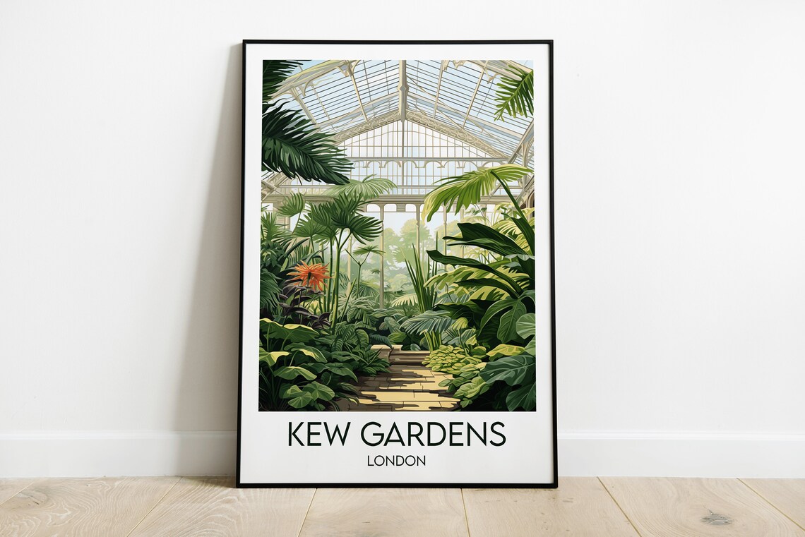 Kew Gardens London Lush Tropical Glasshouse Palm Path Poster