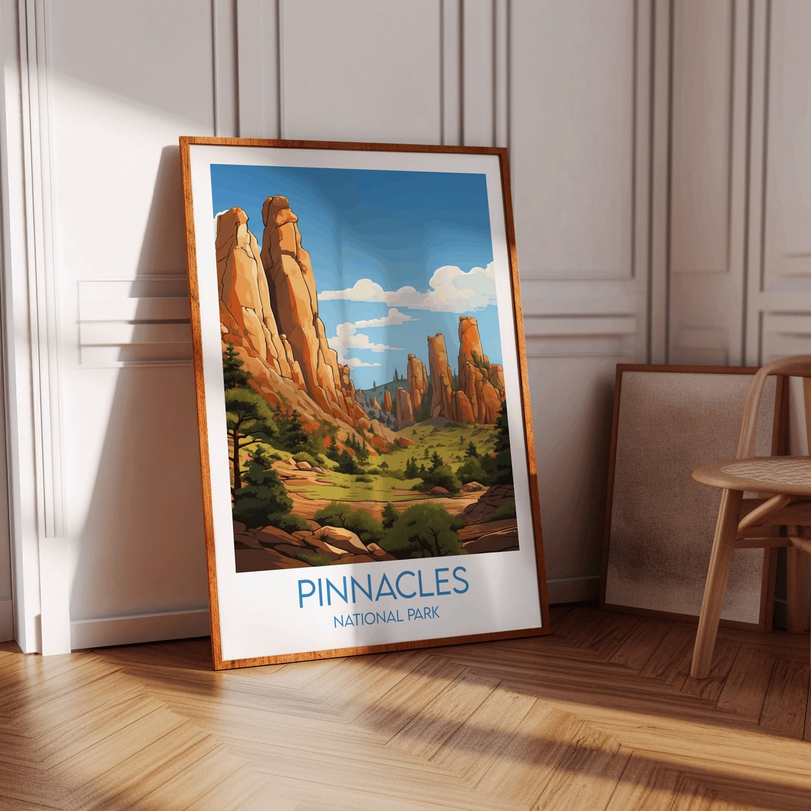 Pinnacles National Park Volcanic Spires Blue Sky Travel Poster - Image 3