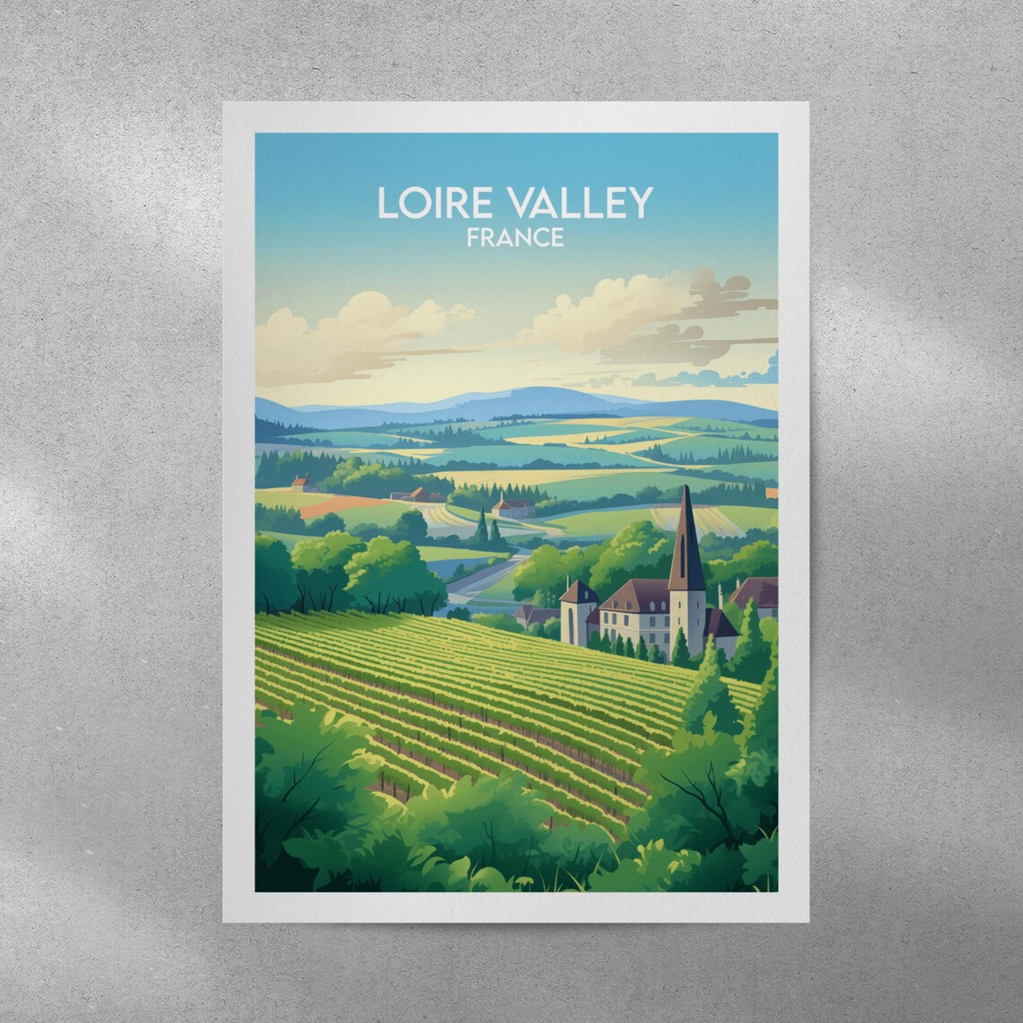 Loire Valley France Travel Poster, Custom Personalized - Image 4