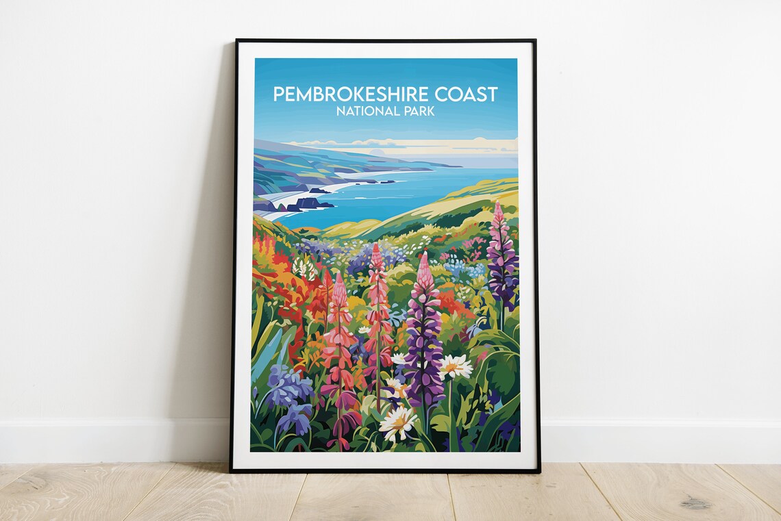 Pembrokeshire National Park Travel Poster, Custom Personalised