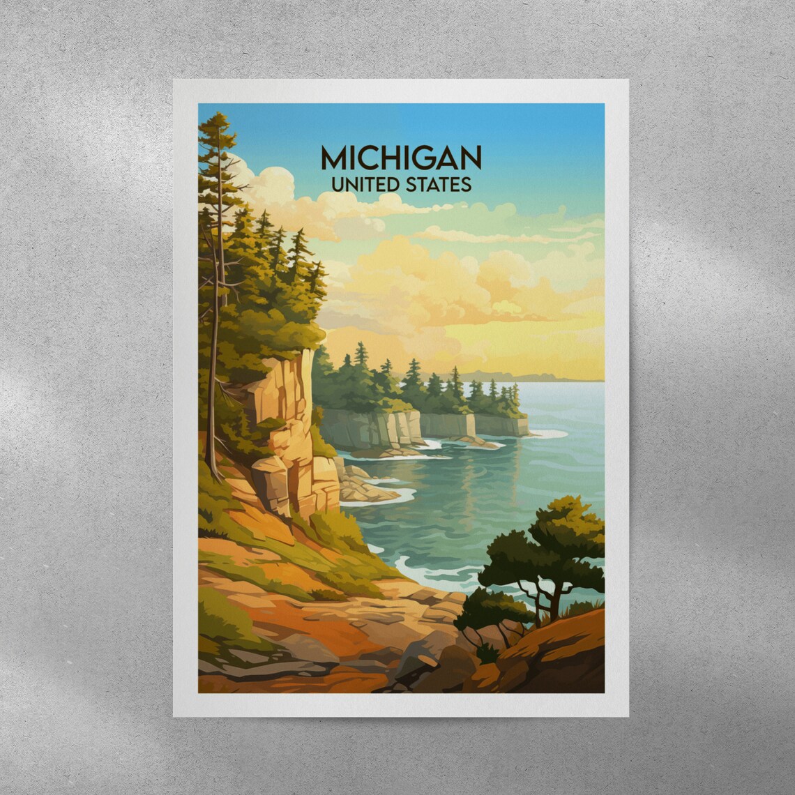 Michigan Travel Poster, Custom Personalised Gift - Image 4