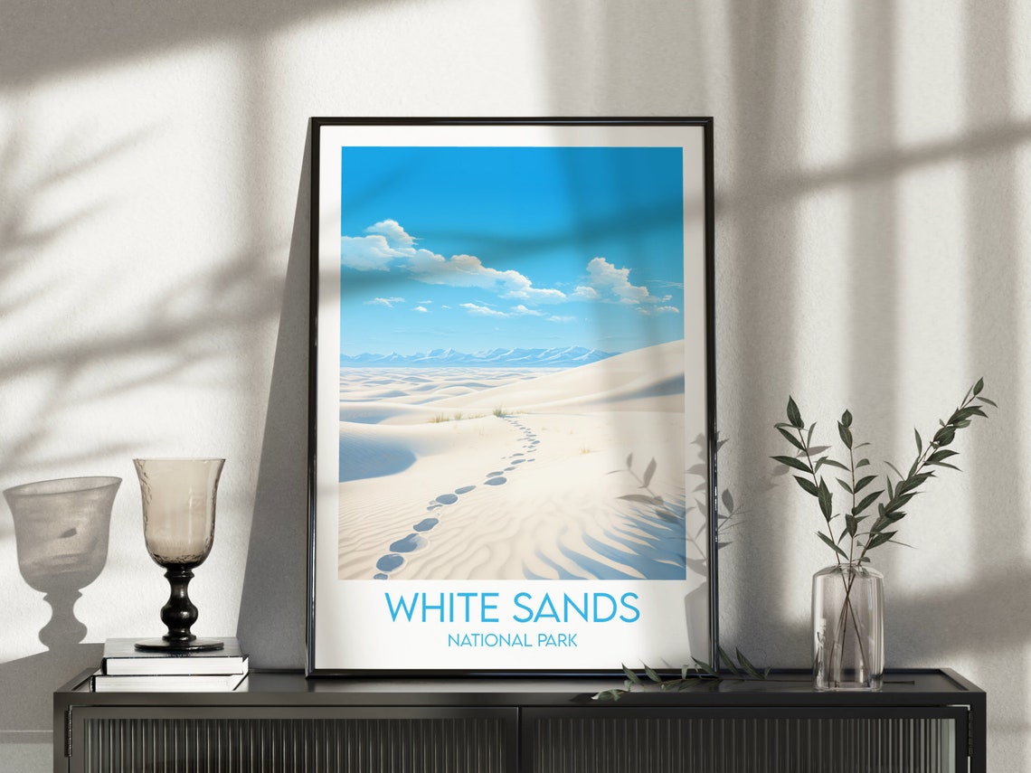White Sands National Park Footprints Dune Desert Travel Poster - Image 5
