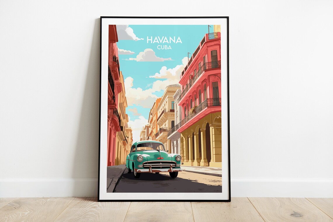 Havana Travel Poster, Cuba Custom Personalised Gift
