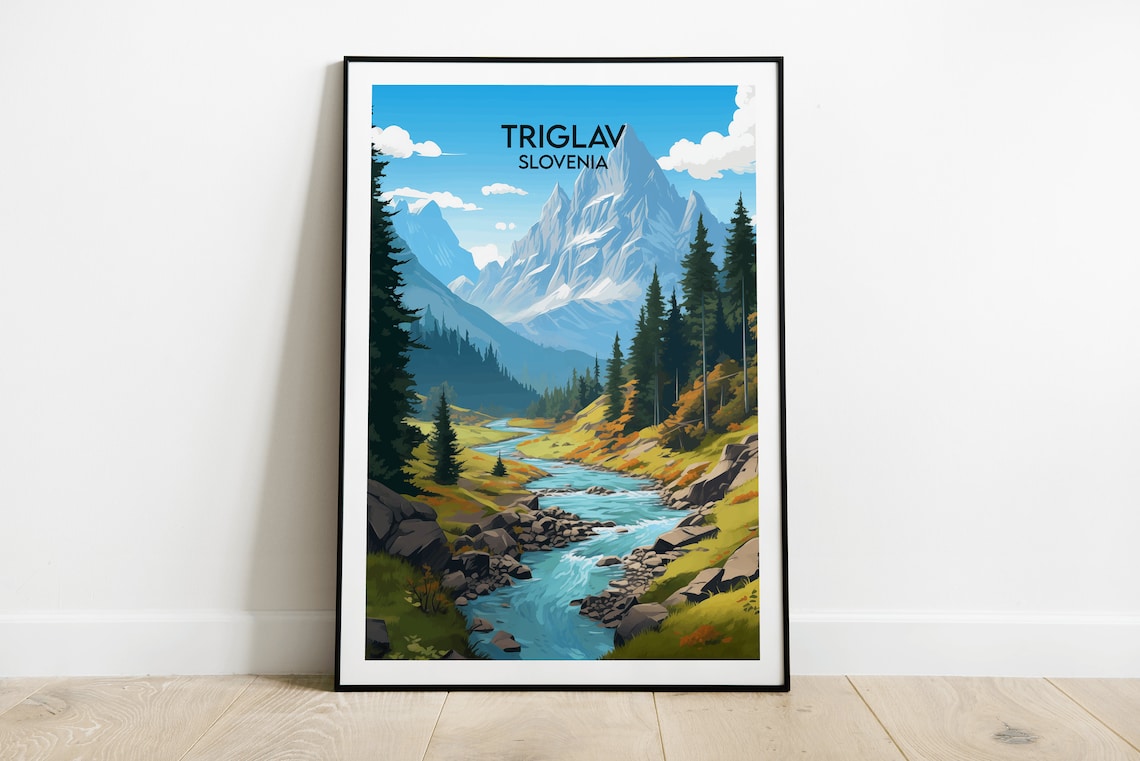 Triglav Travel Poster, Slovenia Personalised Gift
