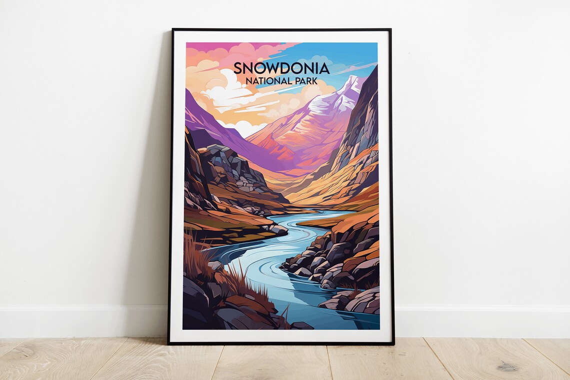 Snowdonia Travel Poster, Wales Custom Personalized