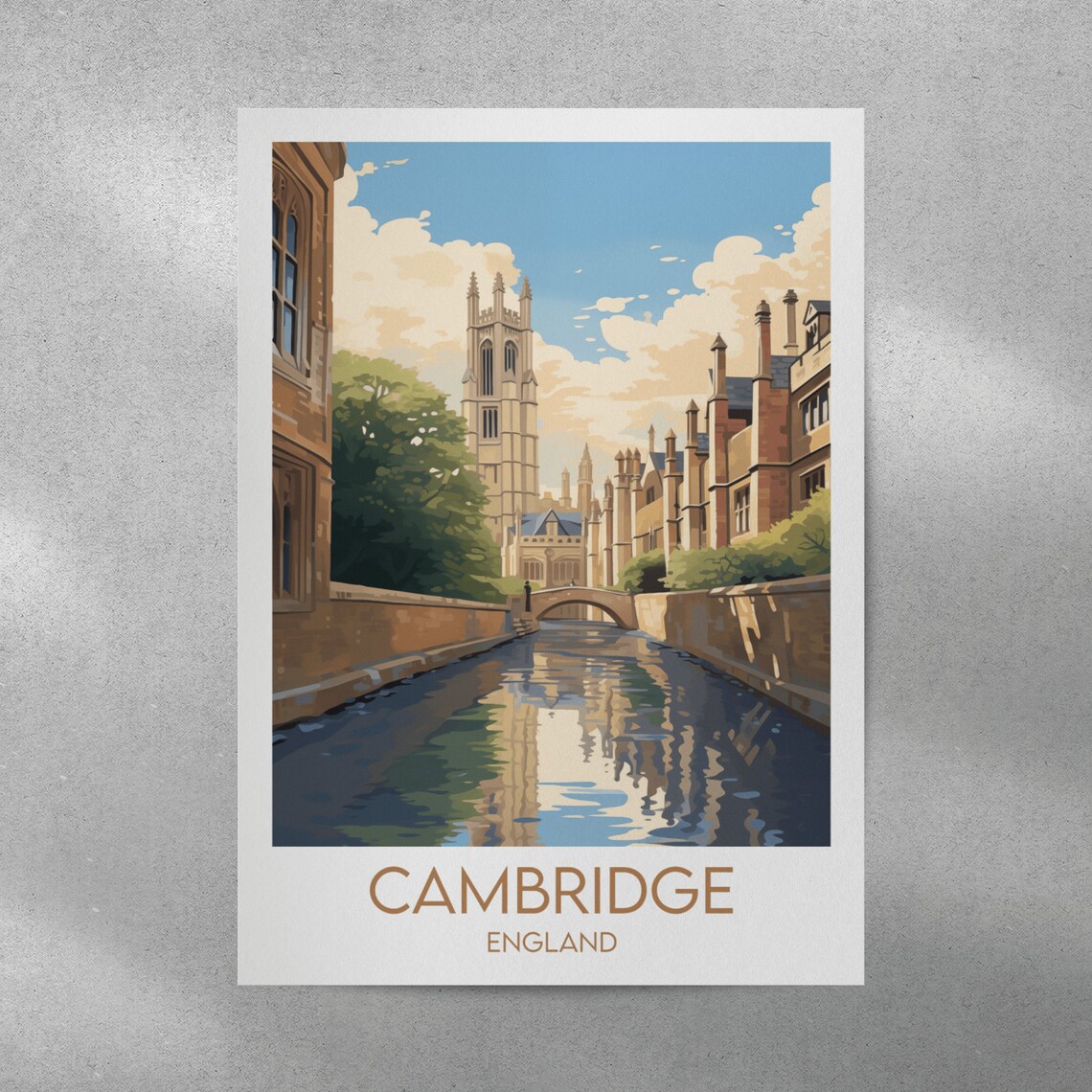 Cambridge Travel Print England UK Travel Poster - Image 4