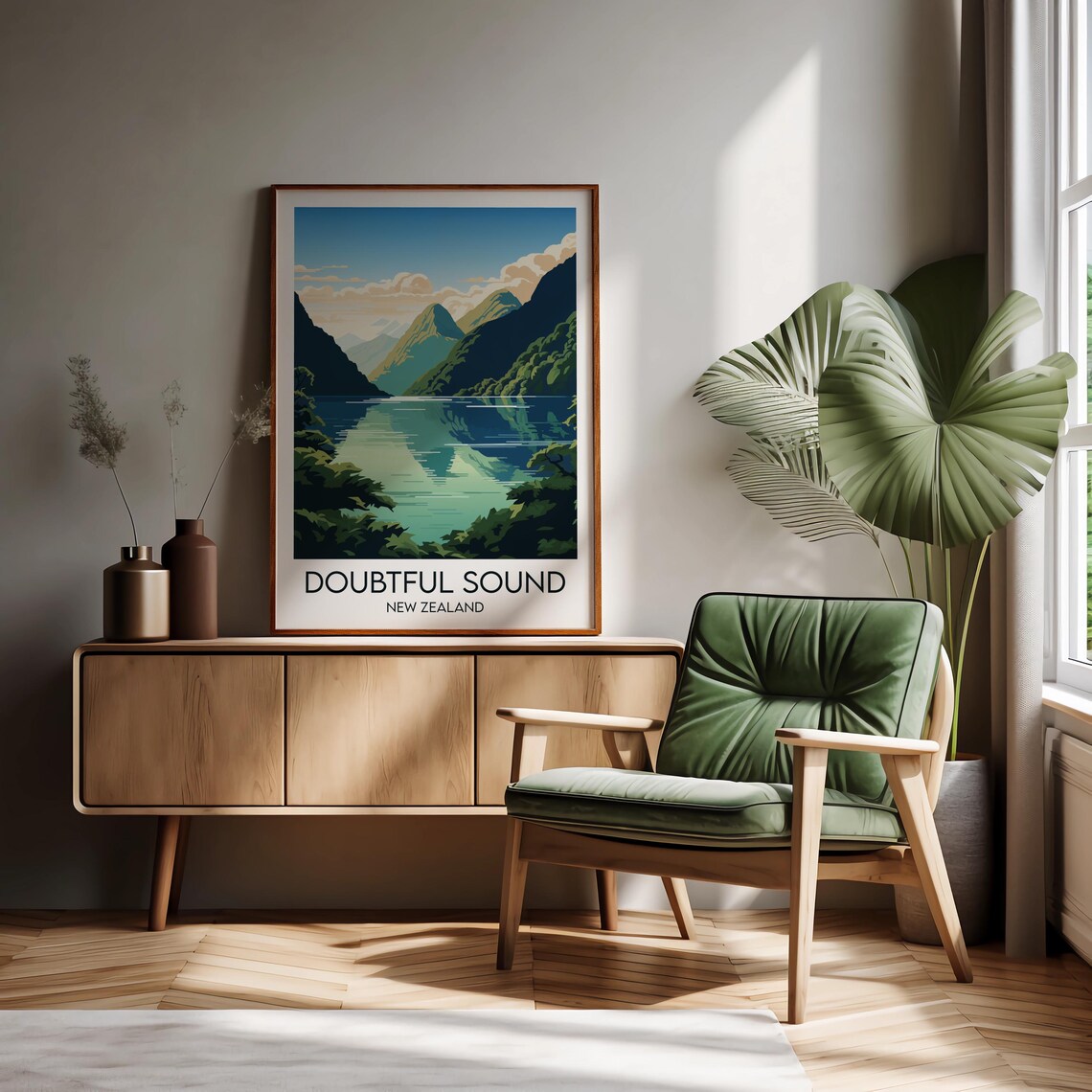 Doubtful Sound Travel Poster, New Zealand Custom - Image 2