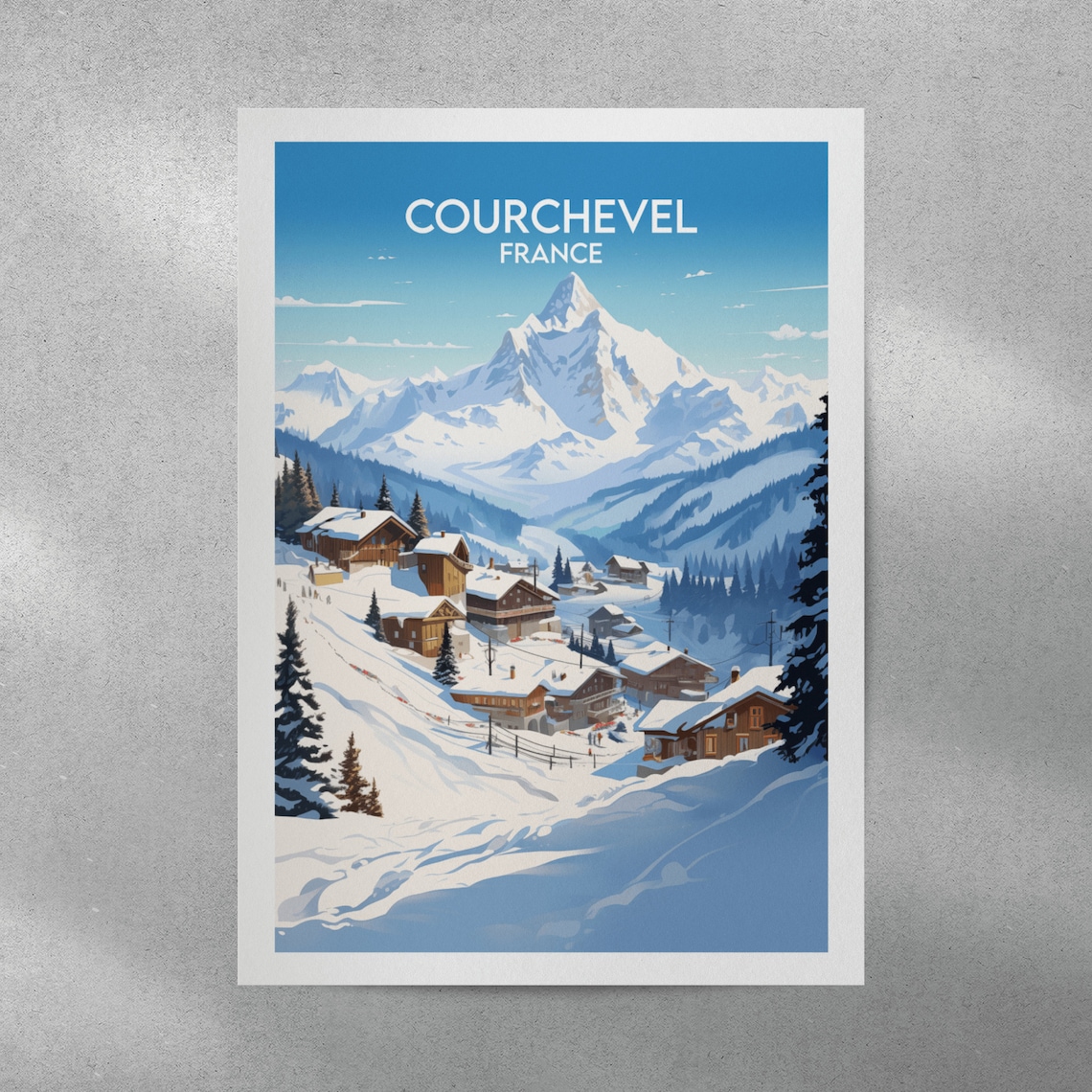 Courchevel France Ski Village Snowy Alps Winter Travel Poster - Image 5