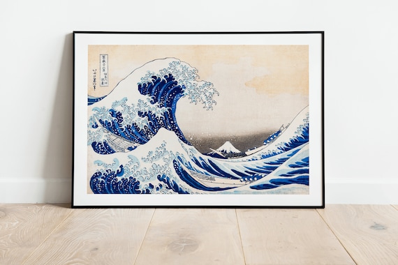 Hokusai Great Wave Off Kanagawa Mount Fuji Woodblock Art Poster