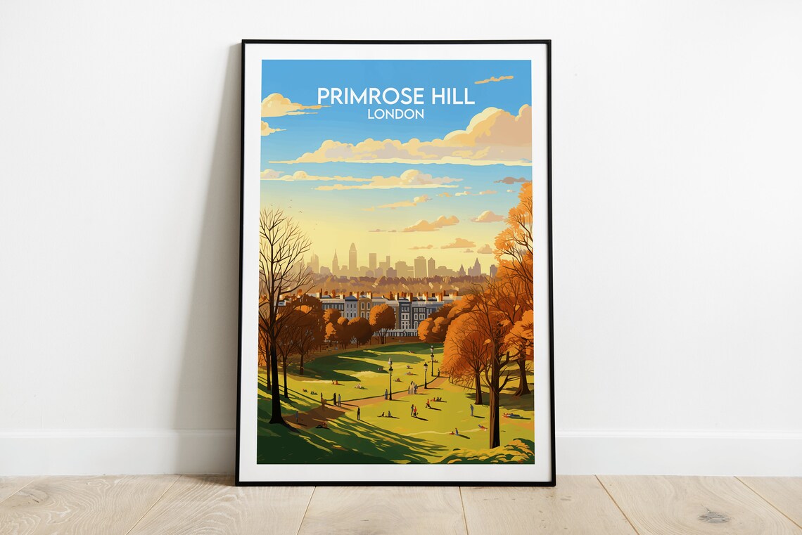 Primrose Hill London Travel Poster, Custom Print
