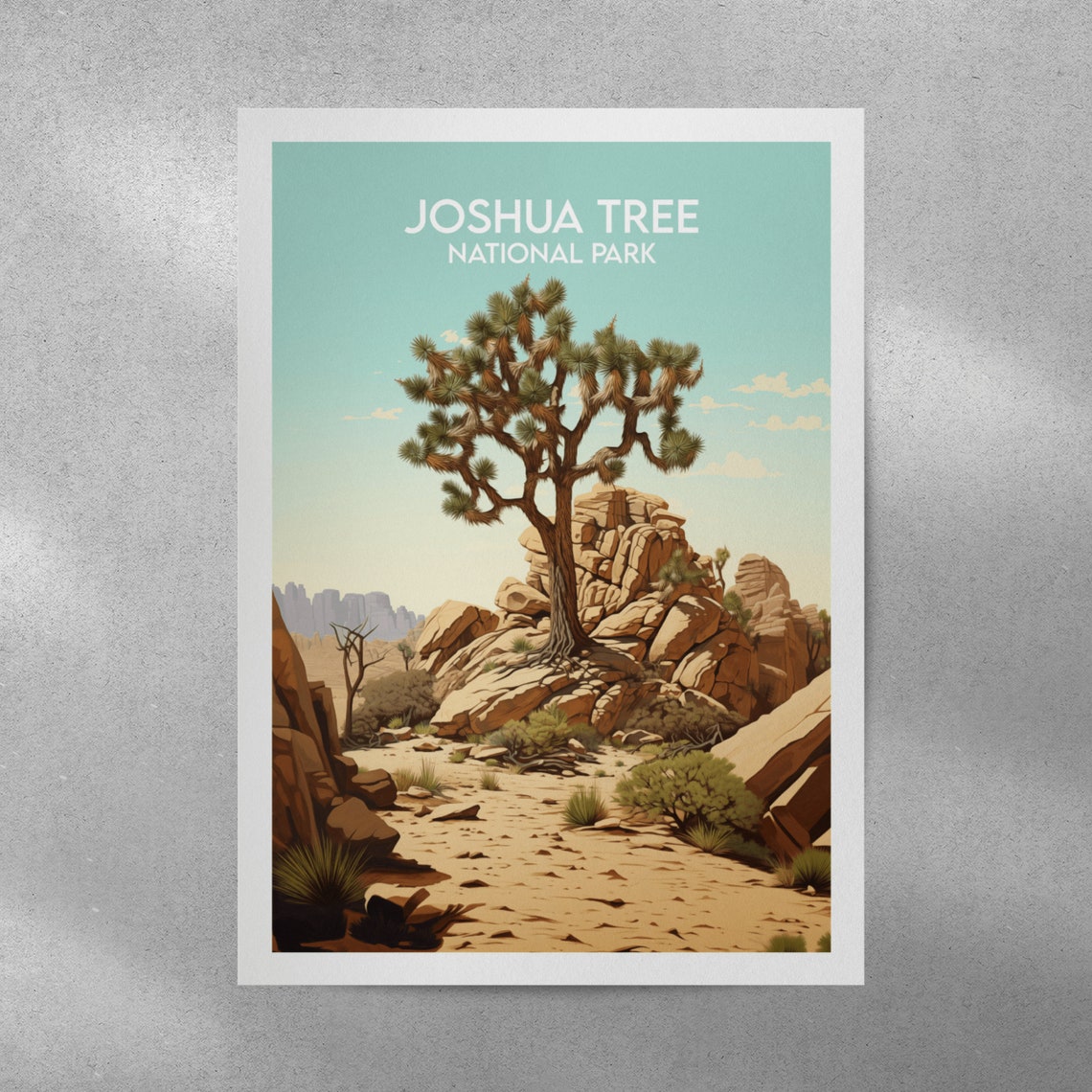 Joshua Tree National Park Daytime Desert Rock Formations Travel Poster - Image 3