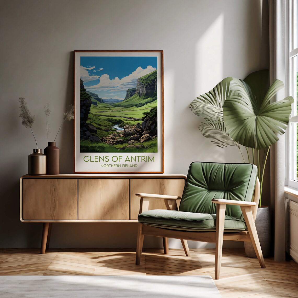 Glens of Antrim Northern Ireland Lush Green Valley Glen Travel Poster - Image 2