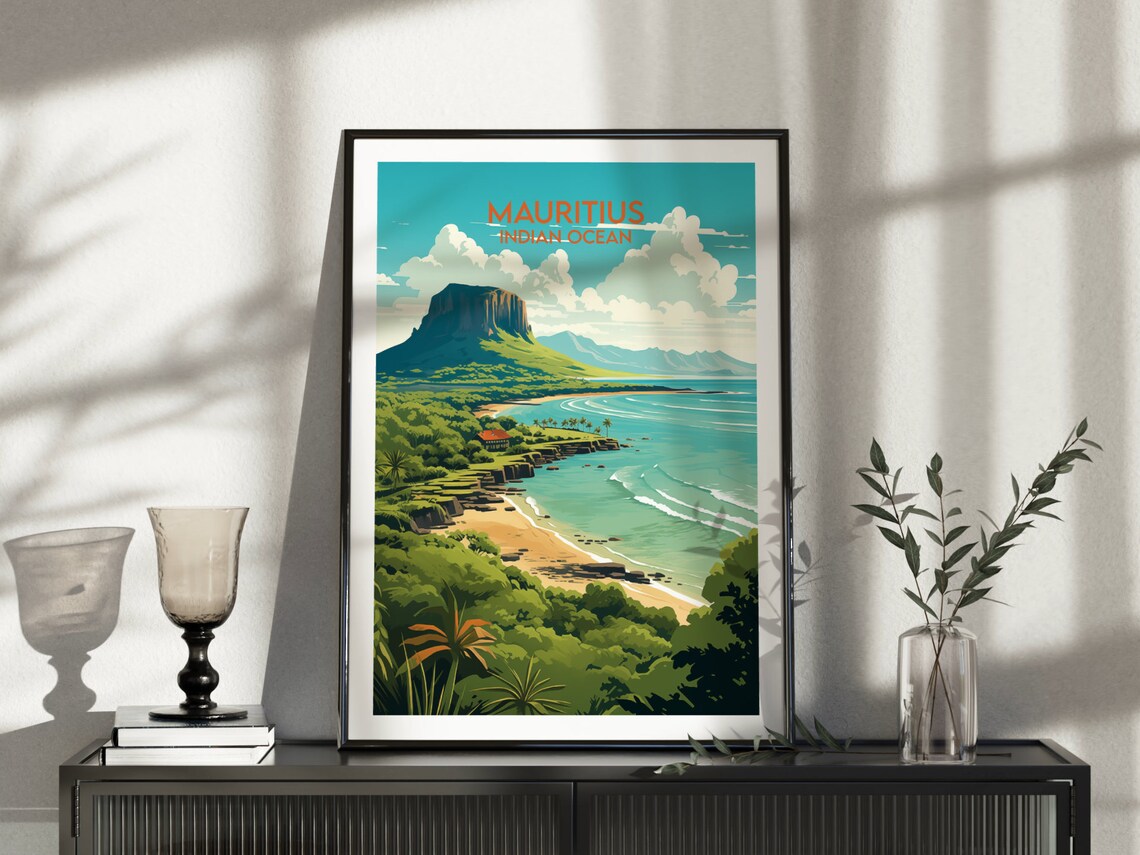 Mauritius Travel Poster, Indian Ocean Custom Print - Image 4