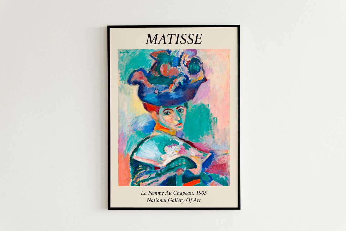 Henri Matisse La Femme Au Chapeau 1905 Bordered Exhibition Poster - Image 3