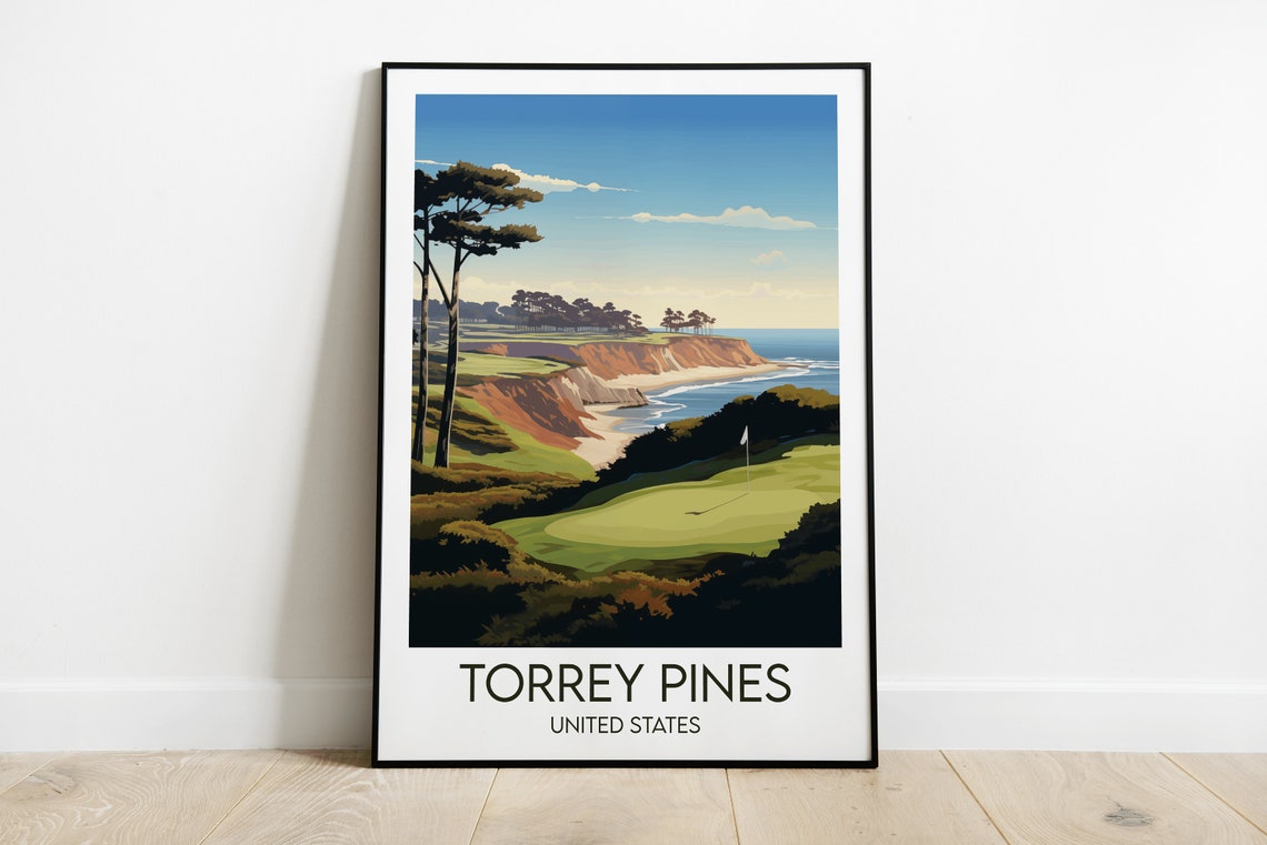 Torrey Pines Cliffside Coastal Golf Course Ocean View Sport Poster