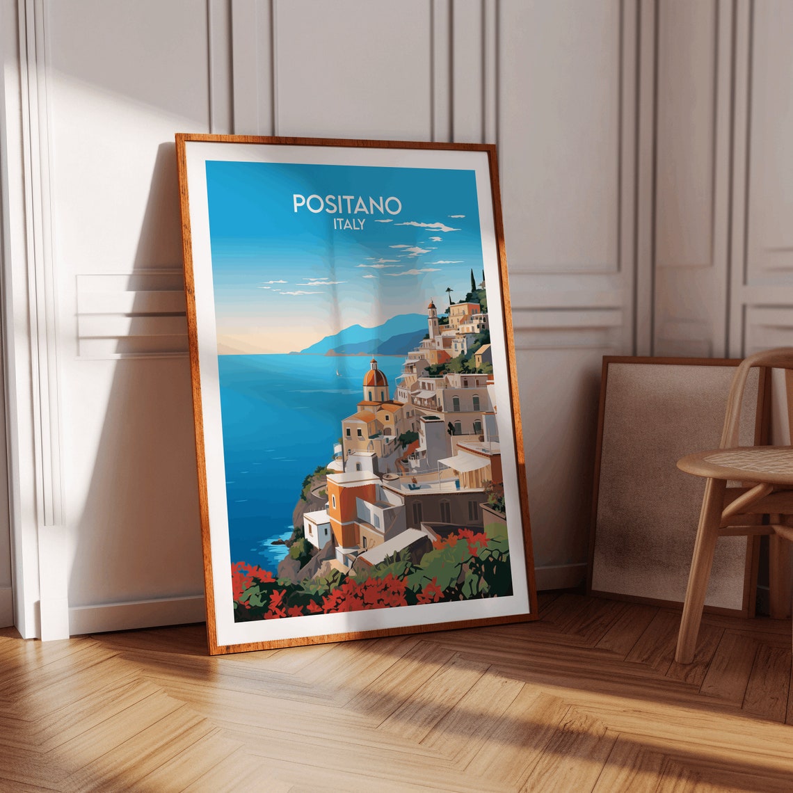 Positano Italy Amalfi Coast Vintage Seaside Village Travel Poster - Image 3
