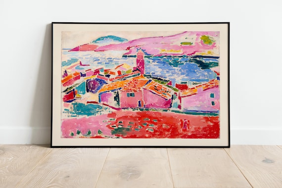 Matisse View Of Collioure Bordered Exhibition Print Poster A3 A4 A5 High Quality Classic Vintage Flowers Home Decor Wall Art Deco