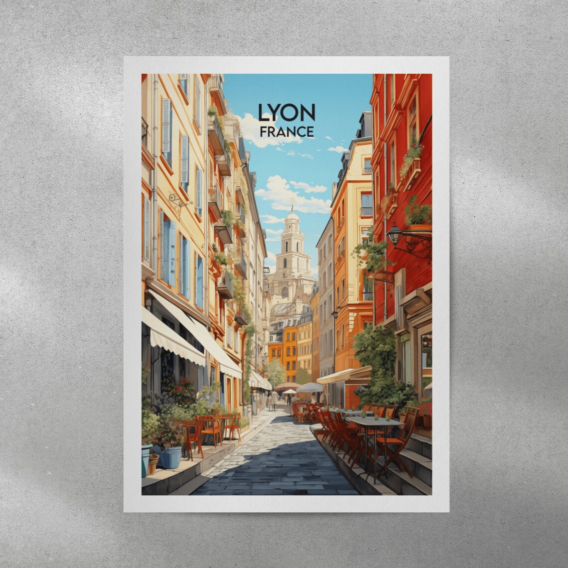 Lyon Travel Poster, France Custom Personalized - Image 3