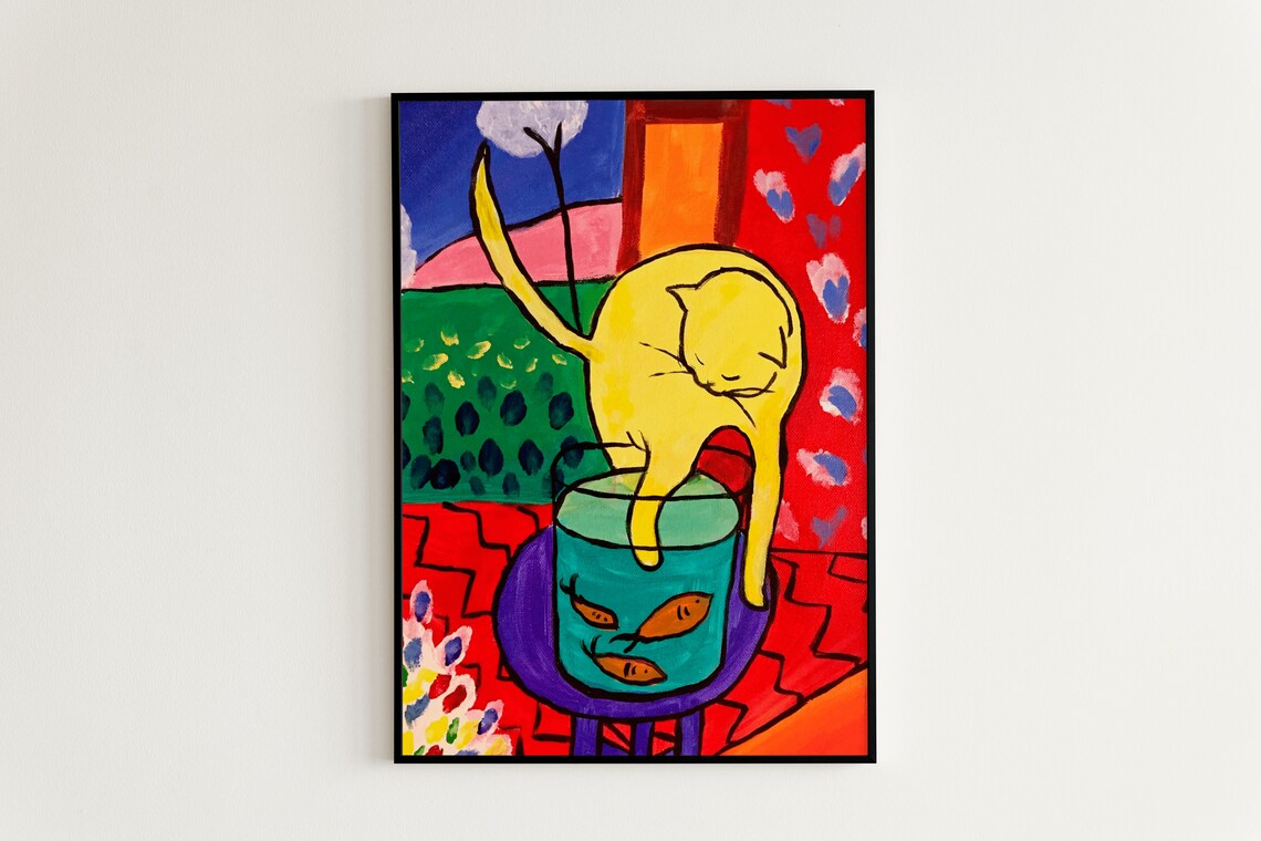 Matisse Cat With Red Fish Vintage Art Print Poster - Image 3