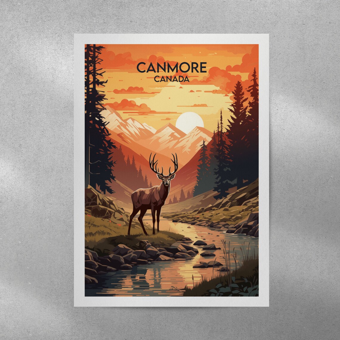 Canmore Travel Poster, Custom Personalised Gift - Image 3