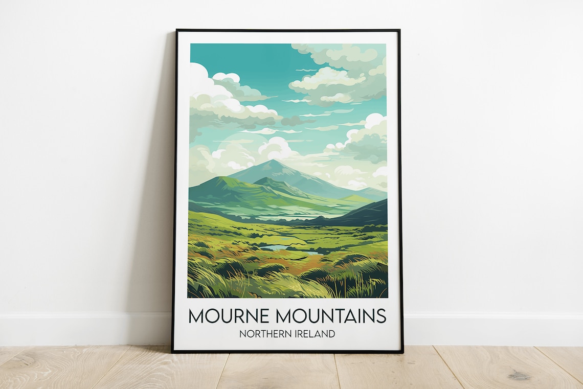 Mourne Mountains Travel Print Wedding Poster