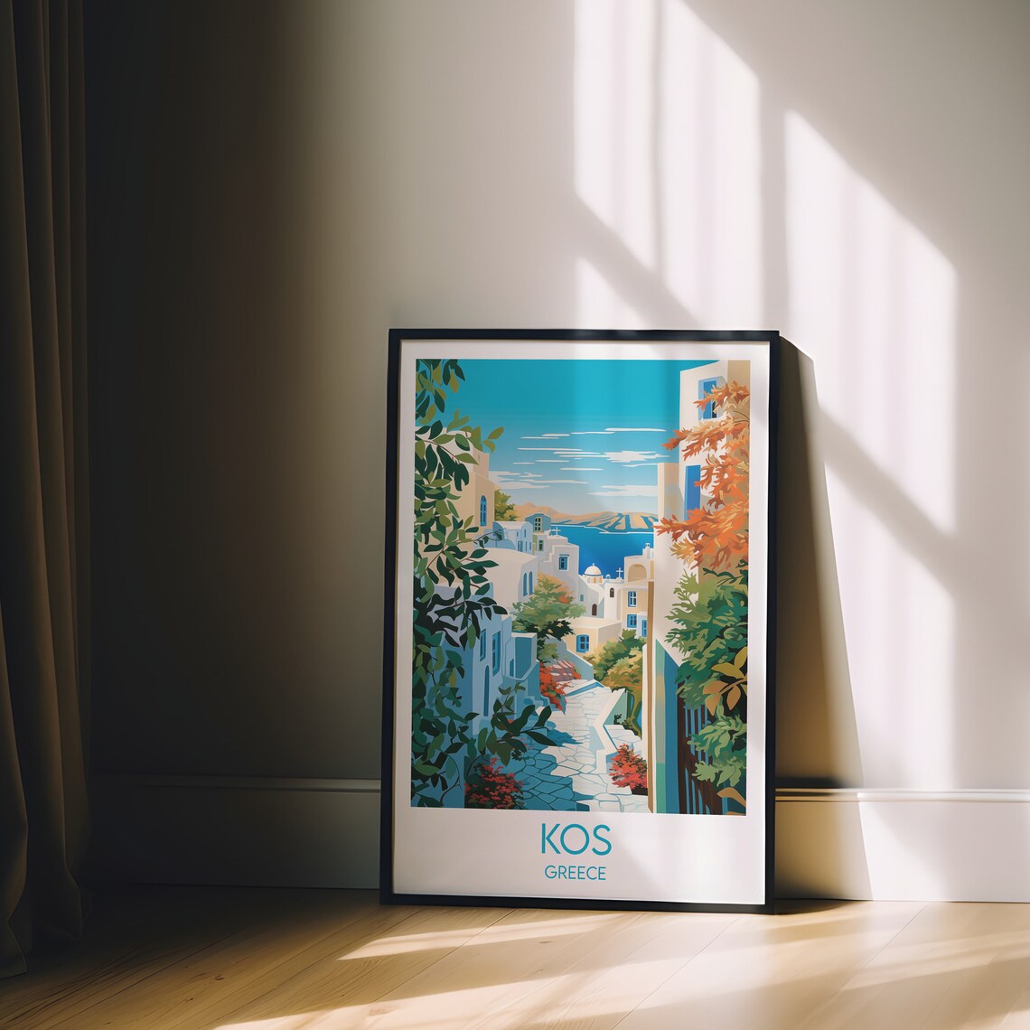 Kos Travel Poster Greece, Custom Personalised Gift - Image 2