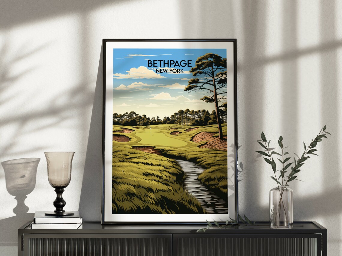 Bethpage Black Golf Course Travel Print New York Poster Custom Personalised Wedding Birthday Gift - Image 5