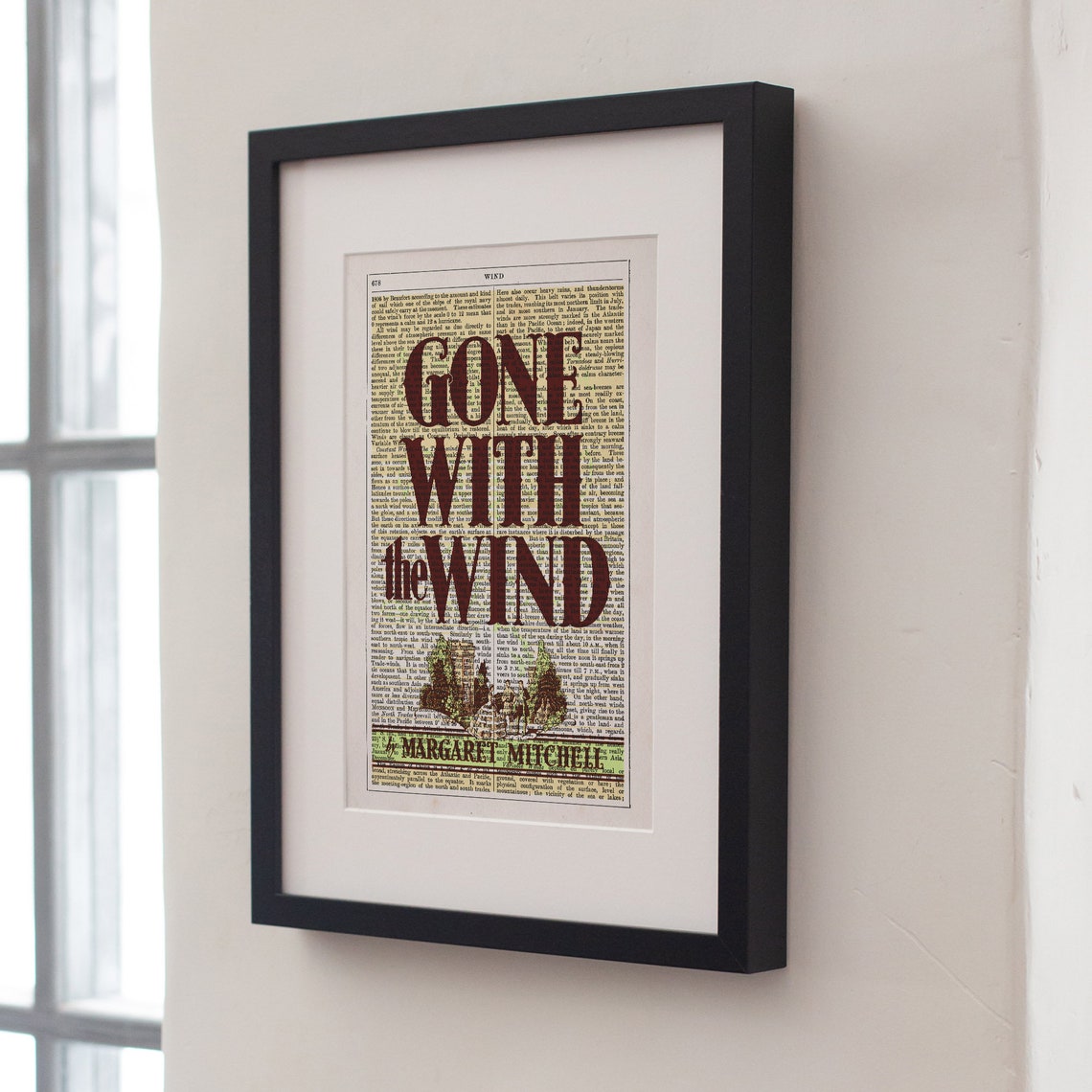 Margaret Mitchell Gone With The Wind Vintage Dictionary Page Art Print - Image 3