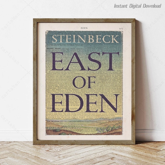 East of Eden John Steinbeck Literary Dictionary Page Book Art Wall Print