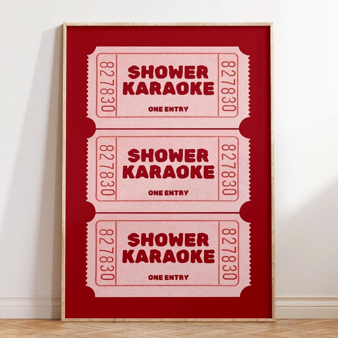 Shower Karaoke Ticket Humor Bathroom Poster Print