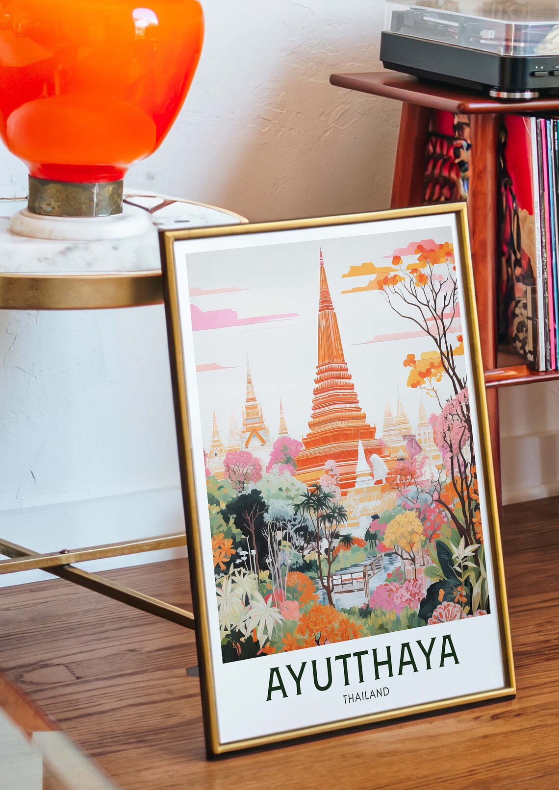 Ayutthaya Vintage Travel Poster, Asia Travel Art Print - Image 2