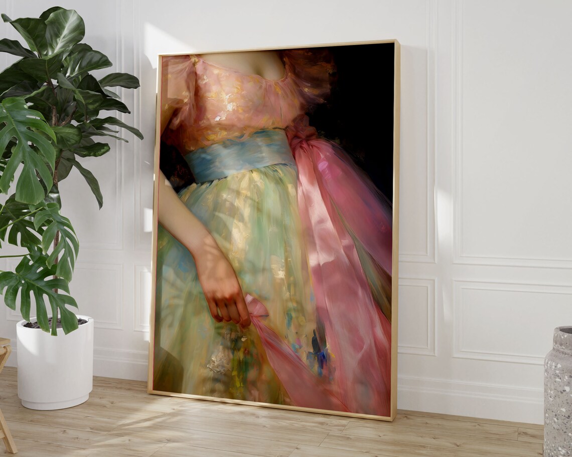 Elegant Regency Lady Pastel Gown Vintage Portrait Altered Art Print - Image 3