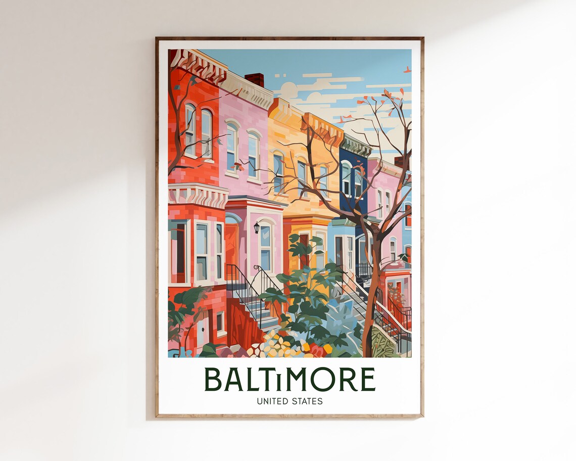 Baltimore Retro Travel Poster, Maryland Art Print - Image 3