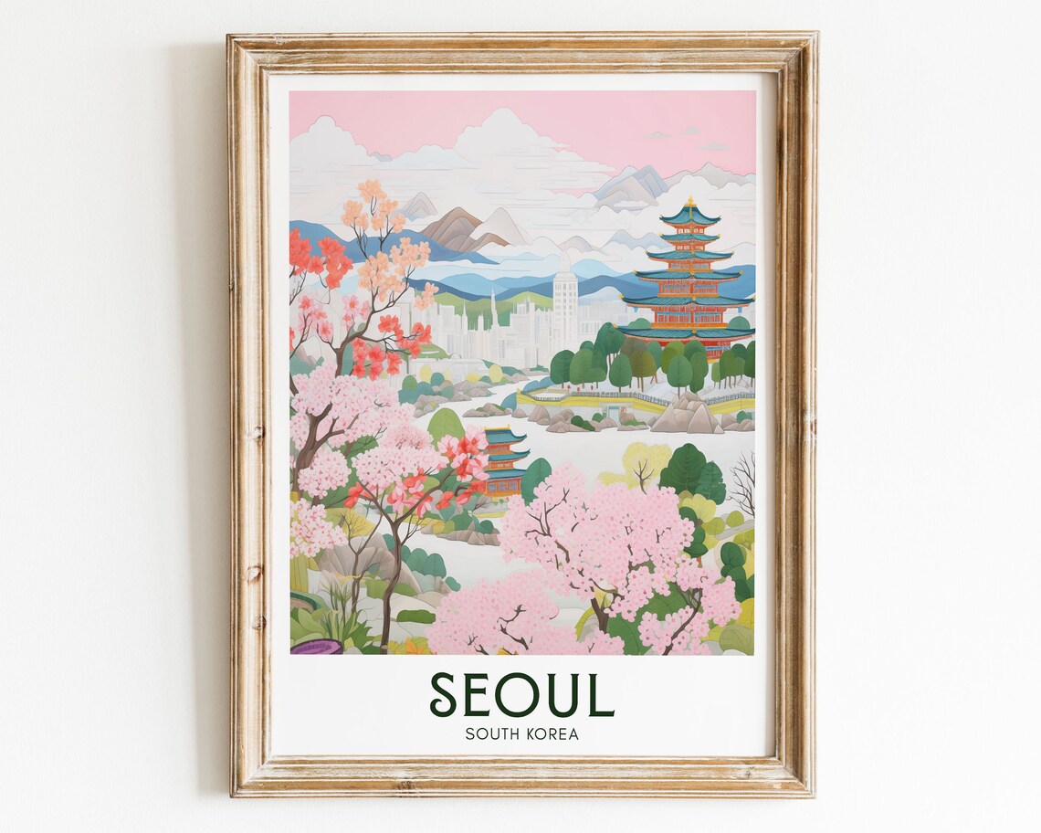 Seoul Vintage Travel Poster, Korea Wall Art - Image 3