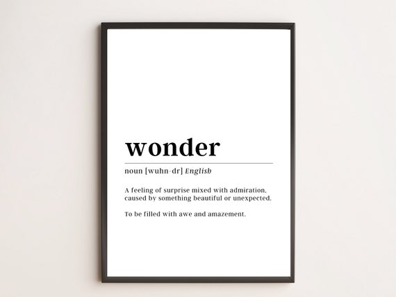 Wonder Definition Motivational Typography Art Print