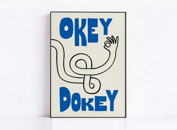 Okey Dokey Mid-Century Typography Art Print