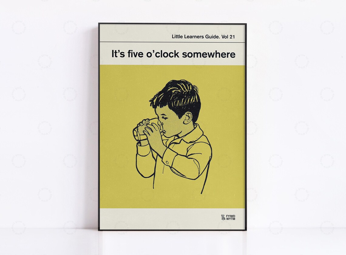 Vol 21 It's Five O'Clock Somewhere Poster, Retro