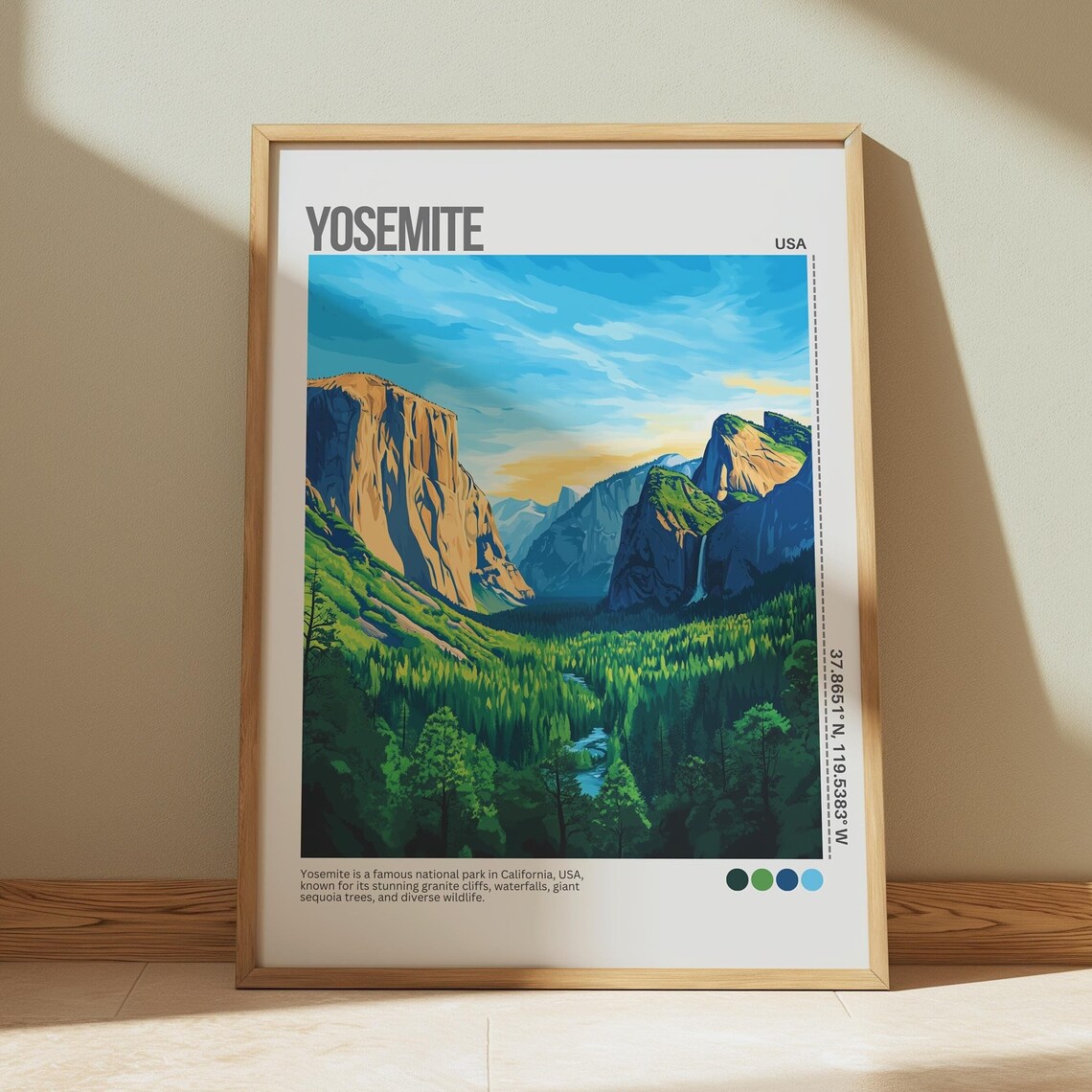 Yosemite National Park Granite Cliffs California Travel Poster