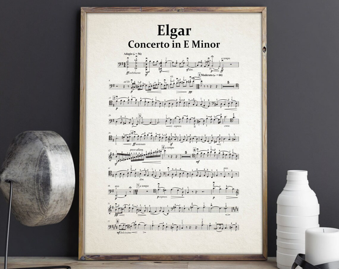 Elgar Concerto In E Minor, Classical Music Poster