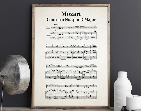 Mozart Concerto Number 4 In D Major, Art Print