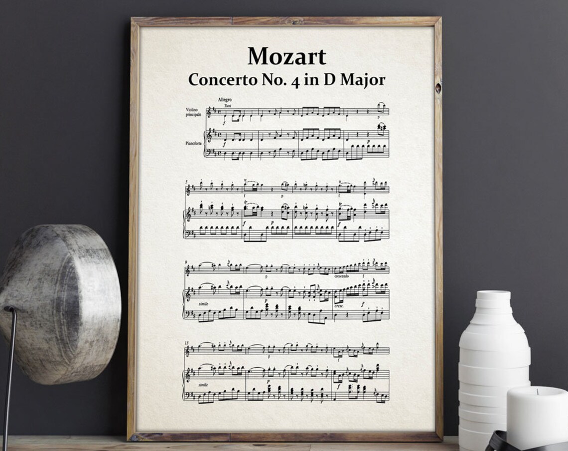 Mozart Concerto Number 4 In D Major, Art Print