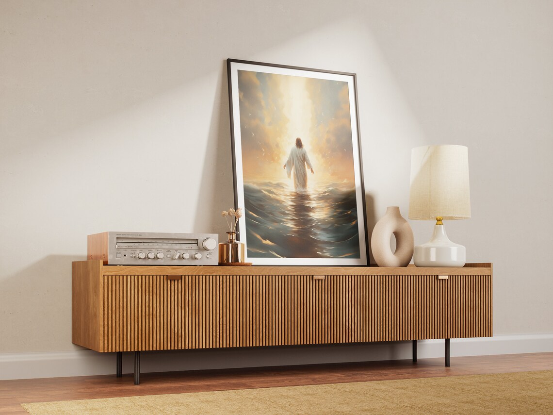 Jesus Walks On Water Christian Art Print - Image 2