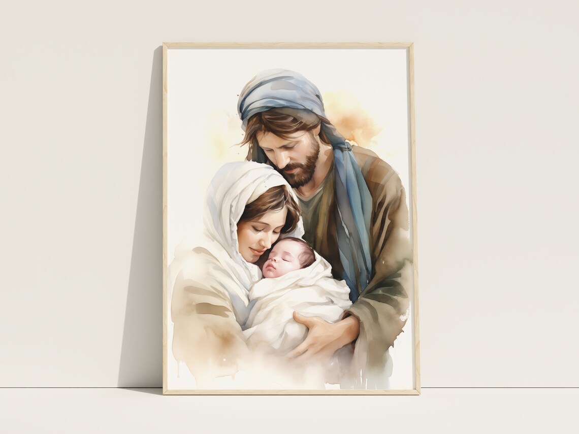 The Birth of Jesus Nativity Scene Christian Art Print