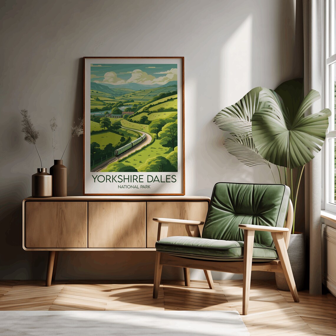 Yorkshire Dales National Park Scenic Railway Hills Travel Art Poster - Image 3