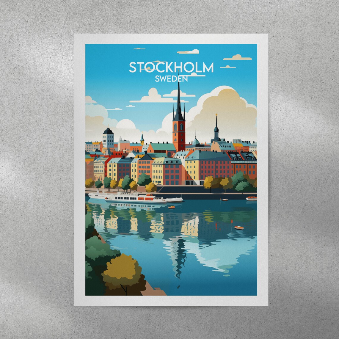 Stockholm Travel Print, Sweden Custom Personalised - Image 4