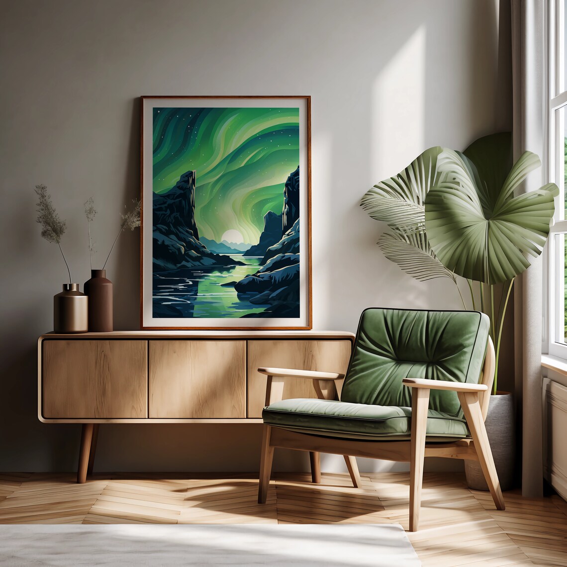 Northern Lights Poster, Scandinavia Travel Poster - Image 3