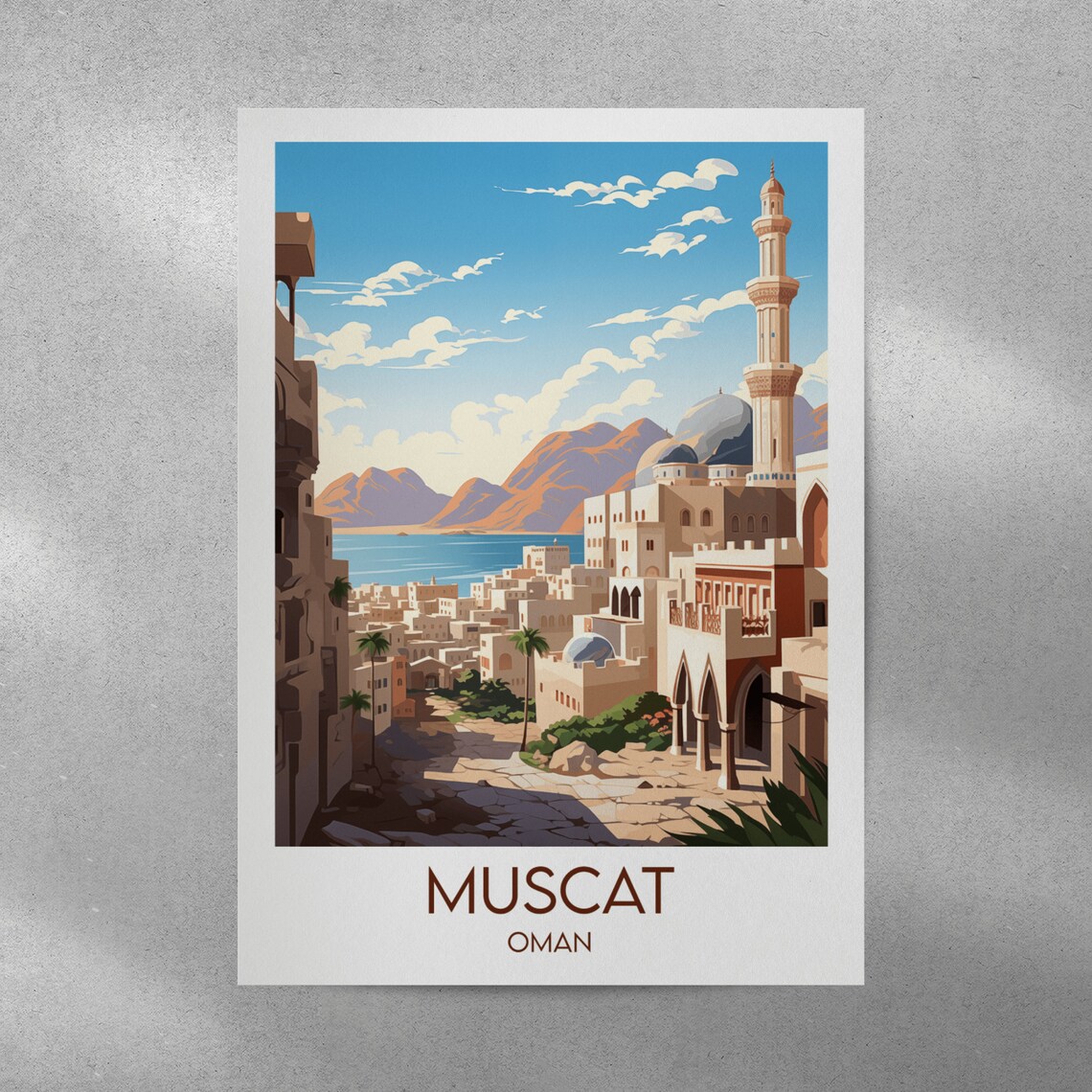 Muscat Travel Poster, Custom Personalized Gift - Image 4