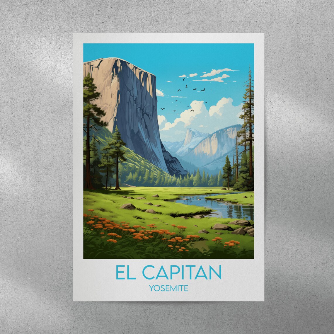 El Capitan Yosemite National Park Granite Cliff Meadow Vista Poster - Image 3