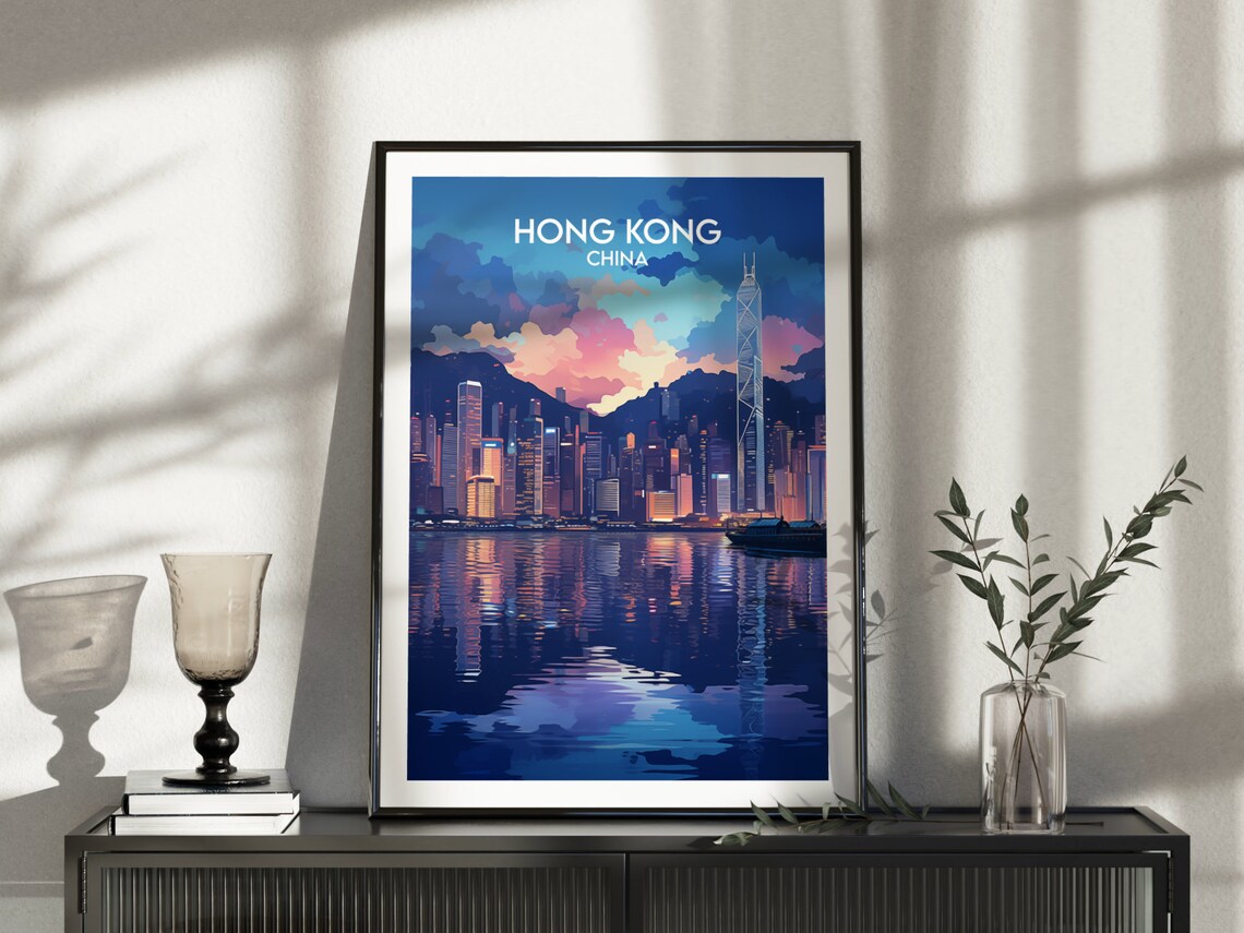 Hong Kong Travel Poster, Custom Personalised - Image 3